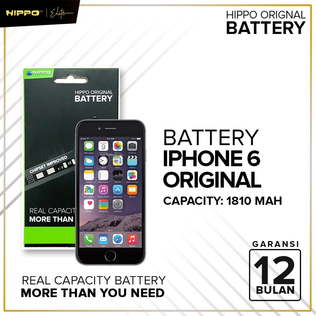 Hippo Baterai Ori iPhone 6 1810 mAh  Battery Original By Hippo