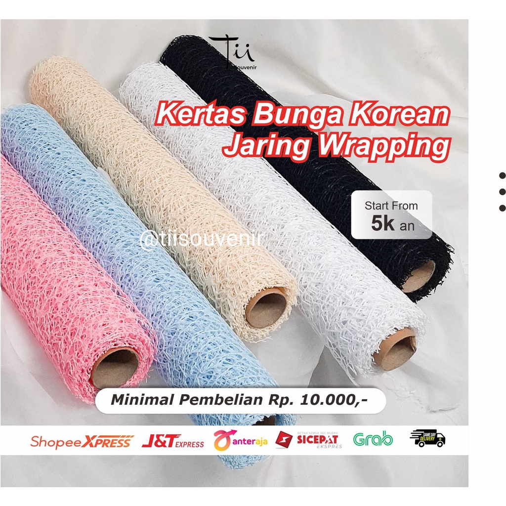 Kertas Bunga Korean Jaring Wrapping Paper Spider Mash Jala Polynet