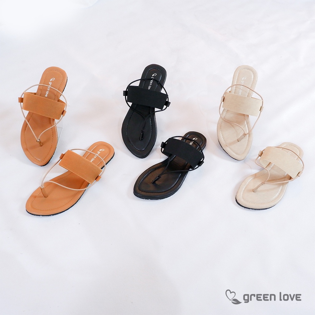 Green Love Sandal Teplek Tali Karet KEISHA