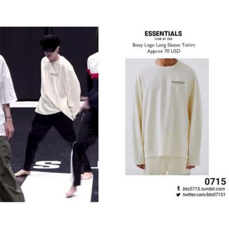 Kaos T shirt Essentials fear god BTS suga RM Jungkook style