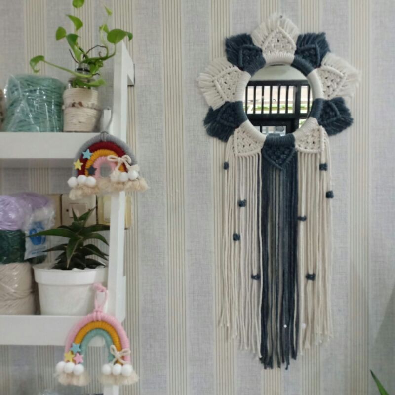 cermin mirror macrame termurah