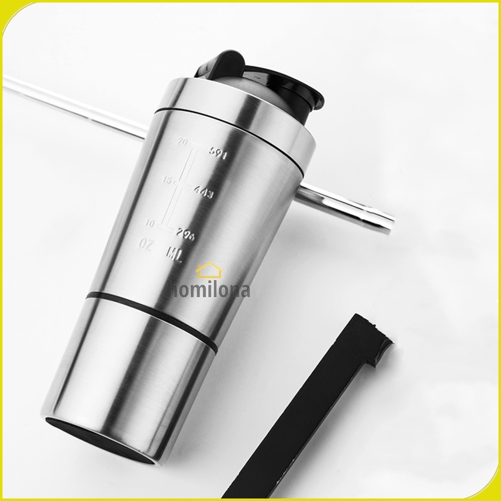 Botol Minum Tumbler Detachable Bottle Stainless Steel 600ml - AODMUKI AOM611 - Silver Black