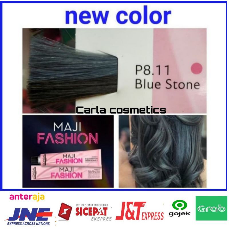 cat rambut L'oreal maji fashion p8.11 blue stone + oxidan't L'oreal