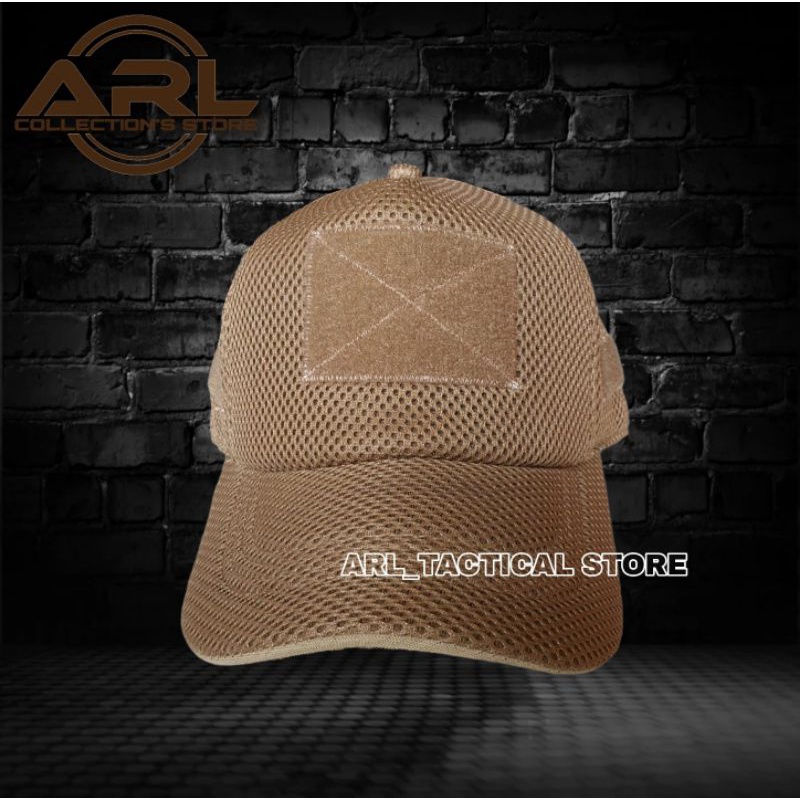 topi double mess polos cream tua / topi jaring tactical velcro / topi double mess cream tua