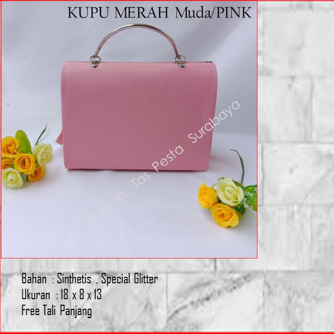 Tas Cewek,Tas Clutch,Tas Seserahan,KUPU MERAH Muda_PINK