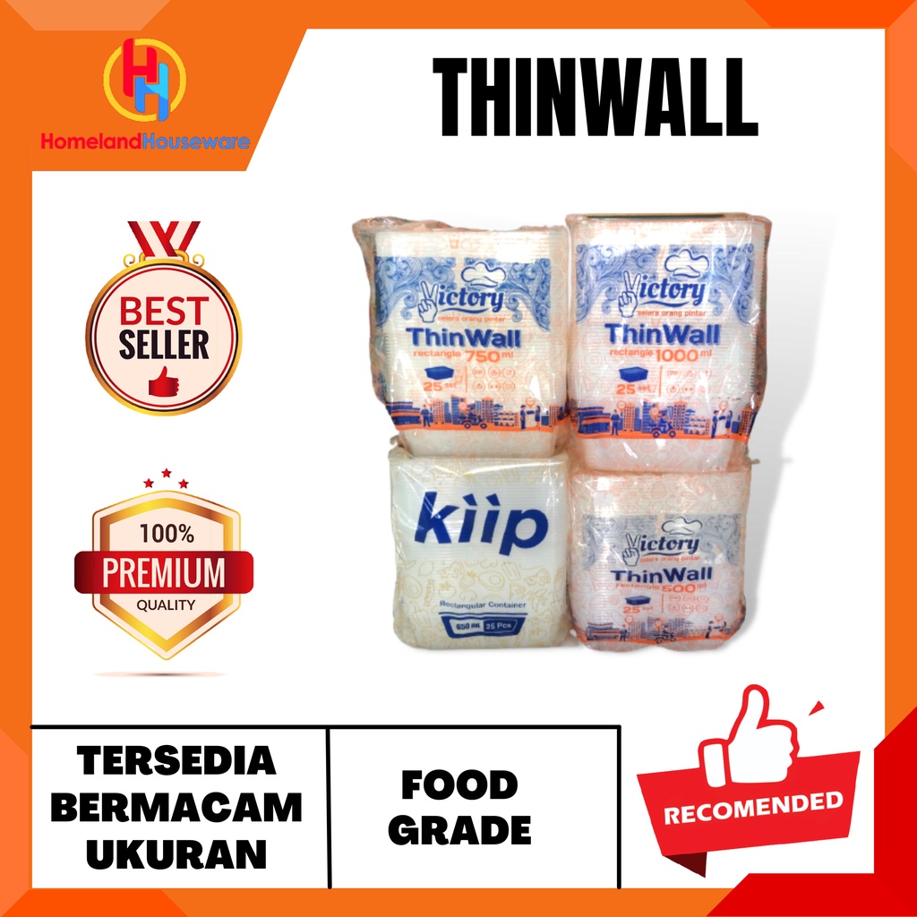 ( SIAP KIRIM ) THINWALL 500 650 1000 / TEPAK BENING / FOOD STORAGE / KOTAK PENYIMPAN MAKANAN / TOKO 