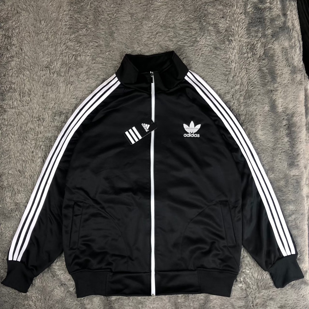 Jaket  Sweater Hoodie Tracktop Adidas Unisex Pria Wanita Bahan Premium Tebal