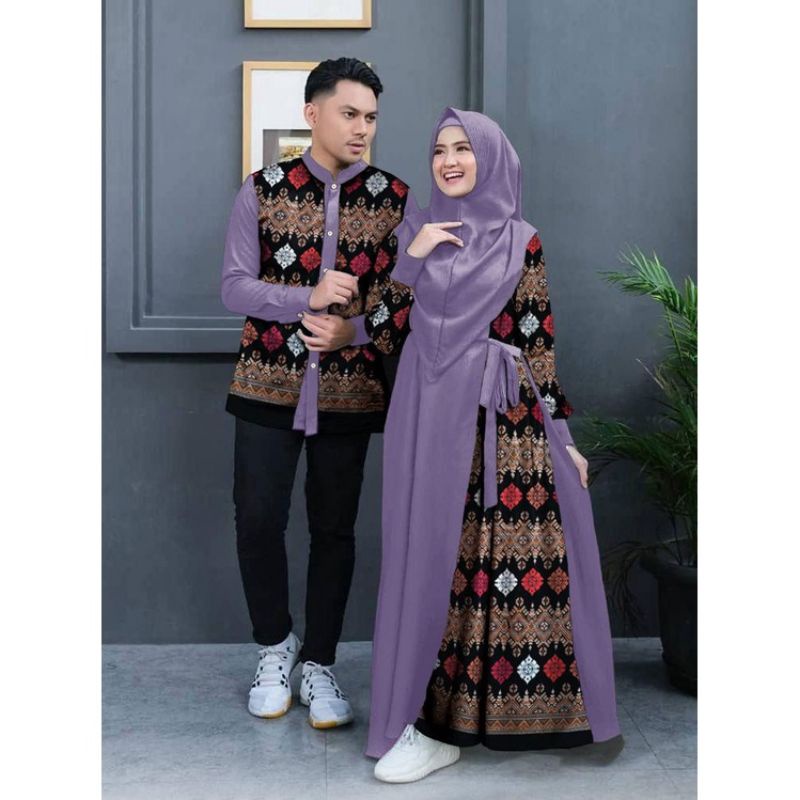 (NEW) AVINA - Bisa COD Baju KURTA QURTA Katun BATIK Couple Pasangan Koko Pria Wanita Ayah Ibu Long M