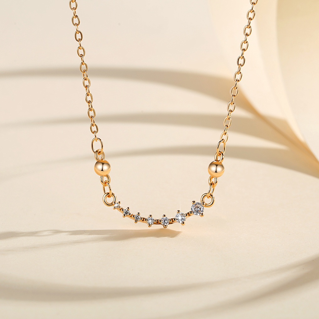 Y589 【COD】 Kalung Titanium Wanita Permata Perhiasan Lapis Emas Liontin Zirkon Perhiasan Kalung Aksesoris Wanita