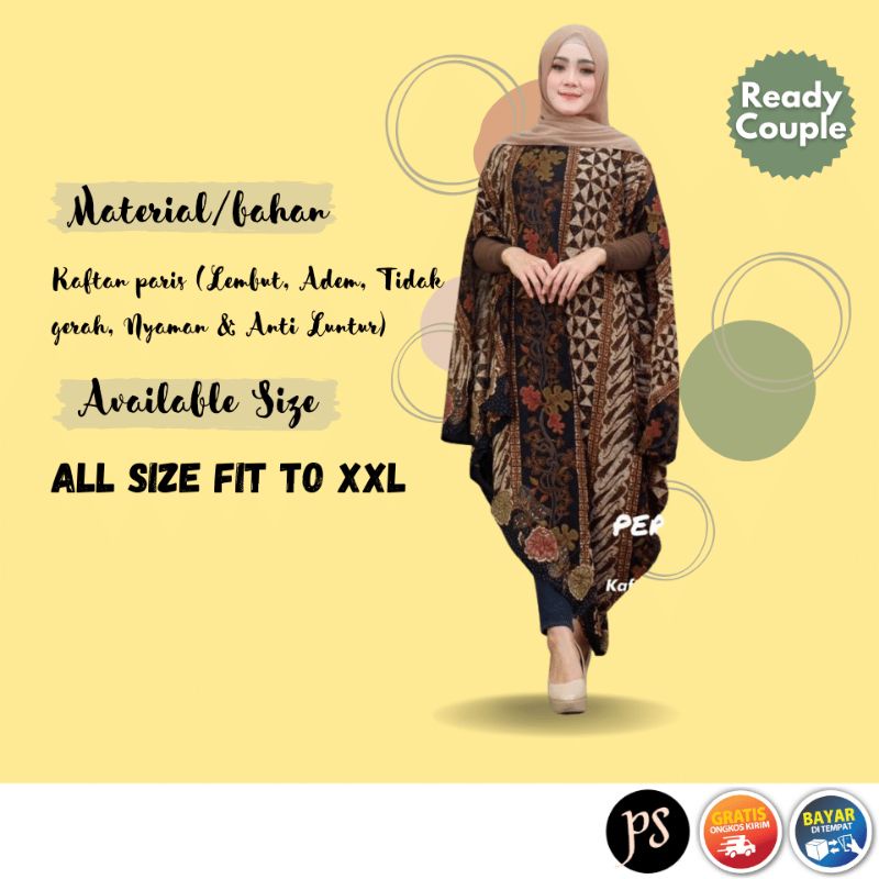 Kaftan Batik Wanita Modern Baju Kaftan Kondangan Premium Modern Jumbo PERKAWIS 7