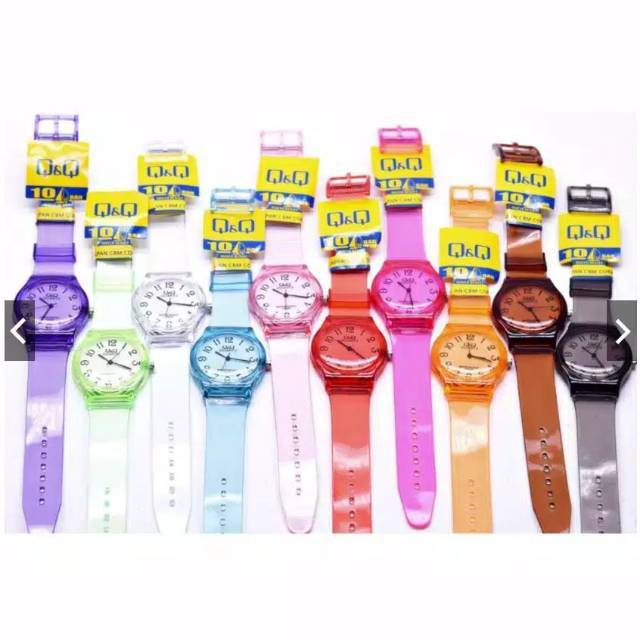 Jam Tangan QQ Jelly Transparan / Jam Wanita / Jam Tangan Silikon / Kado Ultah / Jam Tangan Couple