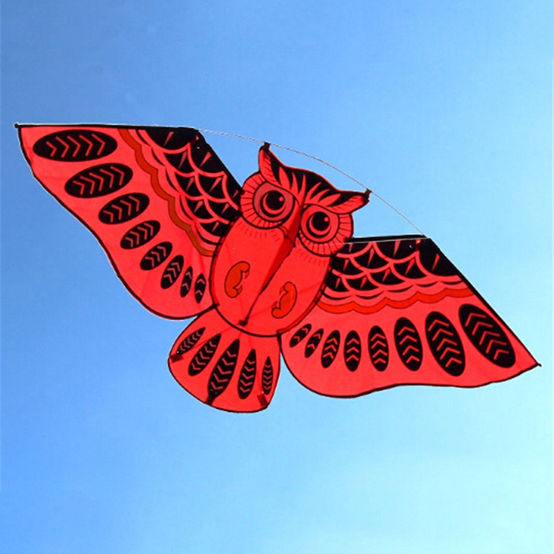 (dreamdreaming.id) Layang-layang Bentuk Burung Hantu Kartun Warna-Warni 110cm Untuk Outdoor