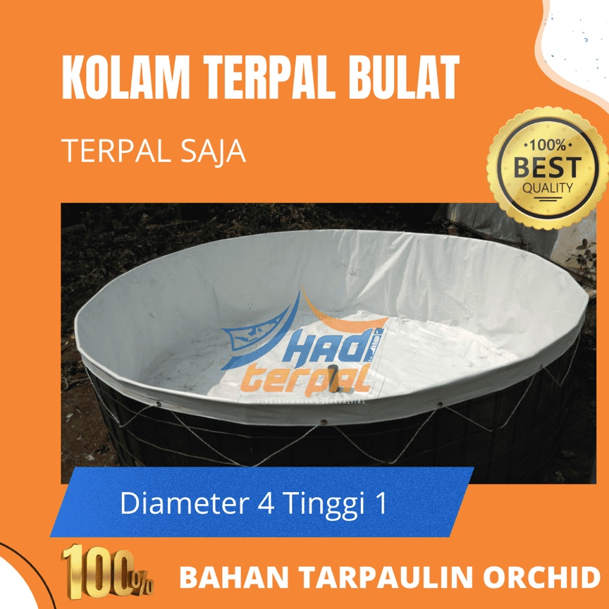 Diameter 4 tinggi 1 TERPAL SAJA ORCHID kolam terpal bulat