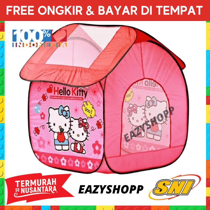 Mainan Tenda Tendaan Camping Hello Kitty Bermain Mandi Bola Anak Anak Bayi Baby Perempuan Cewek Jumb