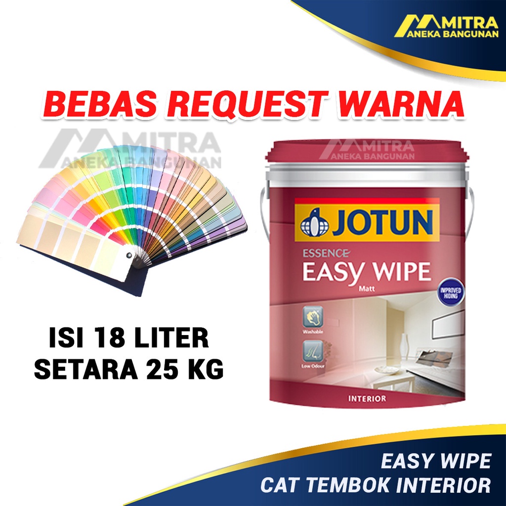 Jual Cat Tembok Interior Jotun Easy Wipe 18 Liter 25 Kg 1 Pail Bisa Custom Warna Tinting 1443