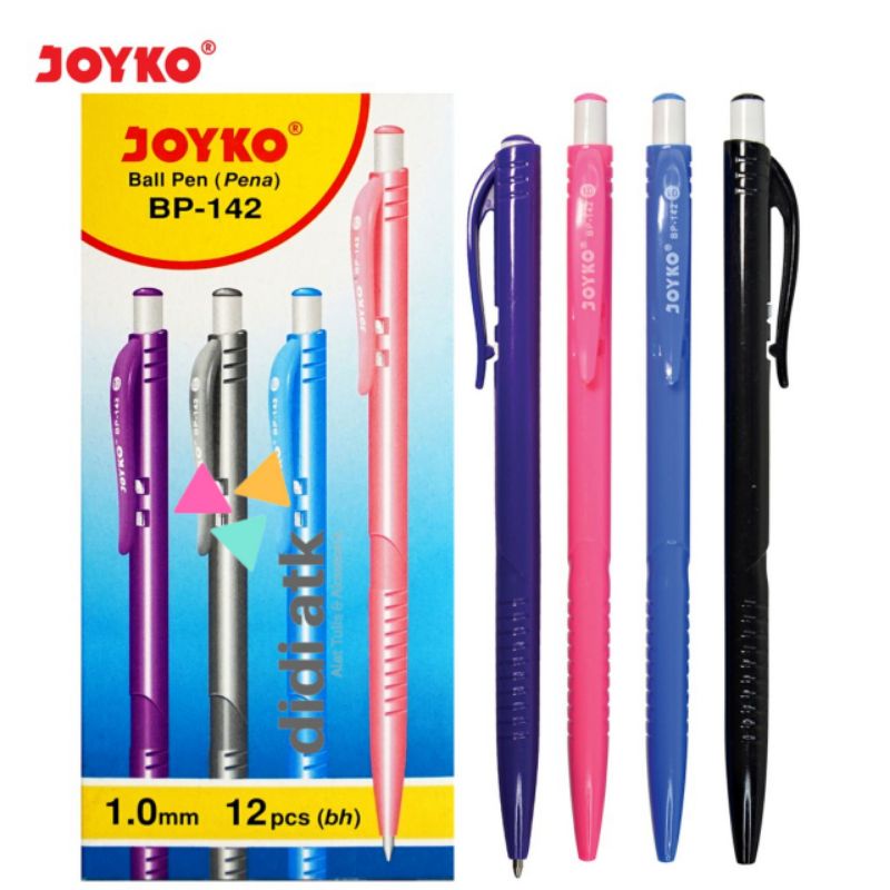 

Ball Pen Pulpen Pena Cetek Joyko BP-142 1.0 mm 1 Box 12 Pcs Warna Hitam