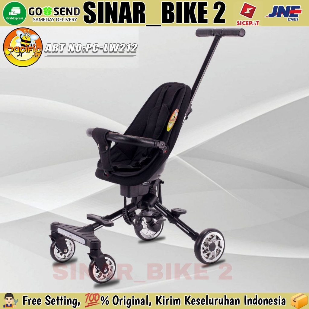 Kursi Dorong Bayi Pacific LW 212 /211/212-2 Hadap Depan atau Orang Tua /Lipat 1-Tombol Micro Trike Stroller