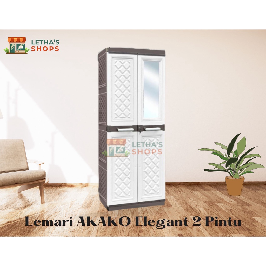 LEMARI PAKAIAN PLASTIK AKAKO ELEGANT 2 PINTU