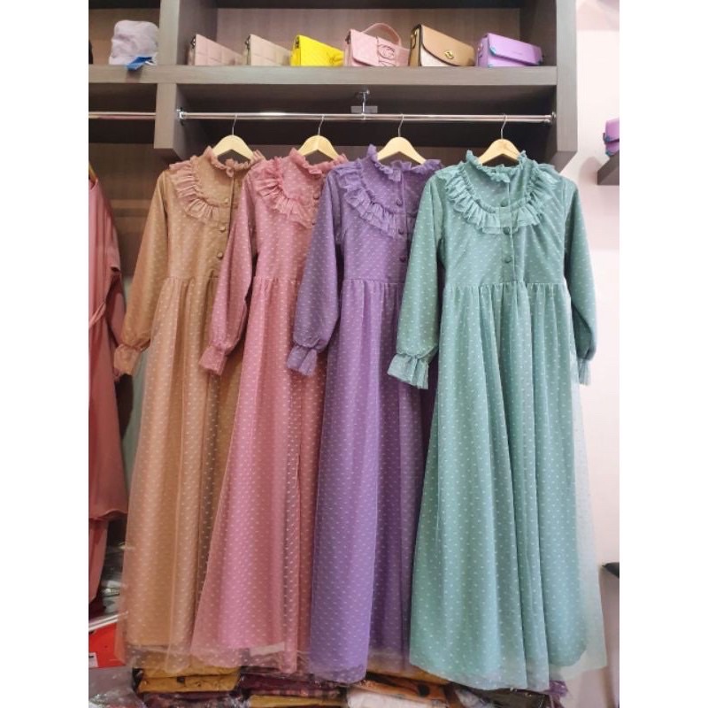 COD ✔ GAMIS TILE SABRINA VINTAGE LD110 / GAMIS PESTA KONDANGAN / Gamis tile full depan belakang