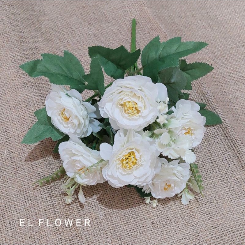 Bunga Zinnia K7 bunga artificial dekorasi-Broken white