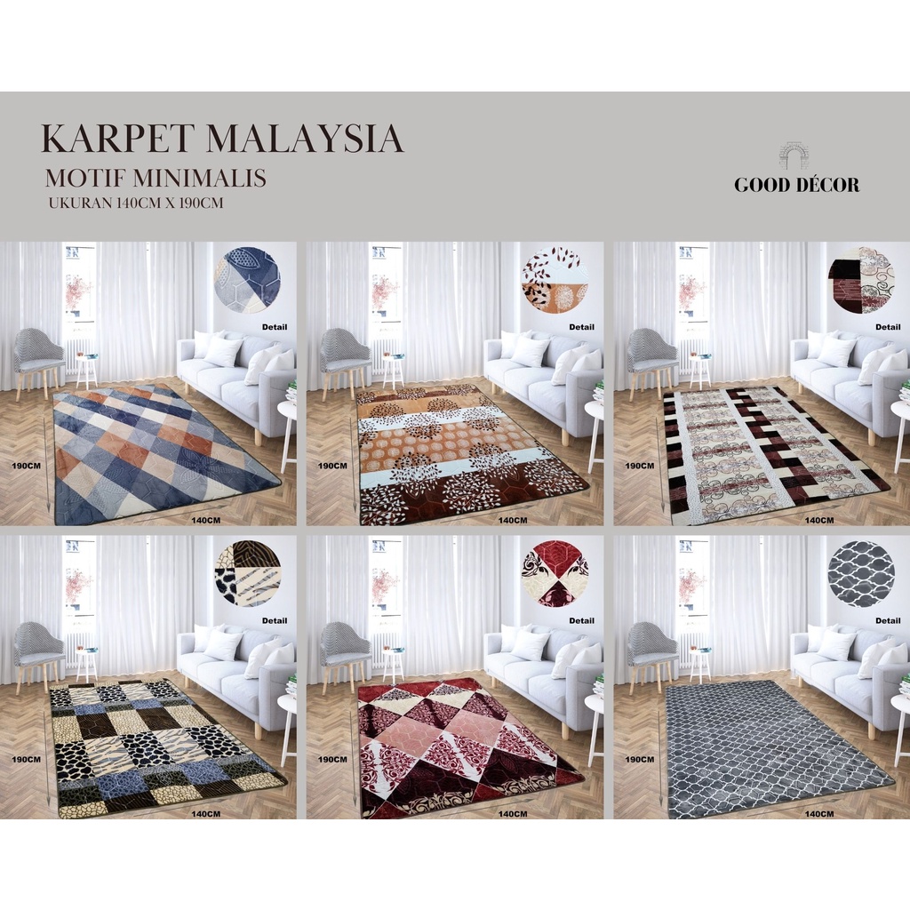 Premium (COD) Karpet Lantai Premium Ukuran 140 cm x 190 cm Karpet Lantai Karpet bulu ambal lantai