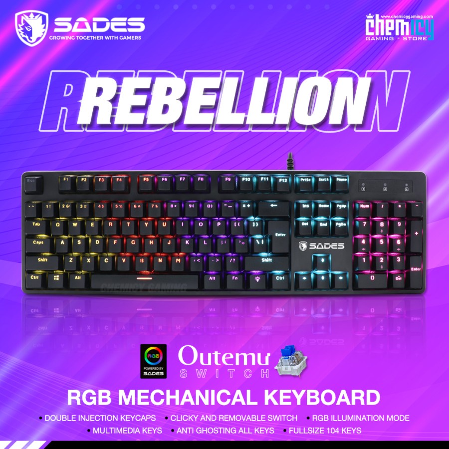 Sades Rebellion RGB Mechanical Gaming Keyboard