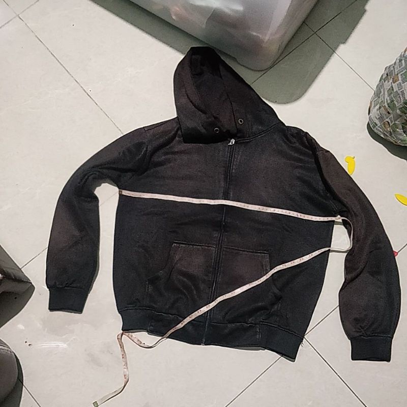 jaket hoodie hitam preloved big size XL