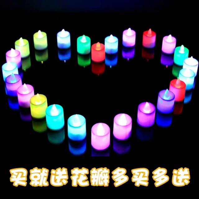 1234OS Lampu Lilin LED Lampu Hias Lilin Elektrik Lilin Natal Hias Tanpa Api Lilin Warna Warni.