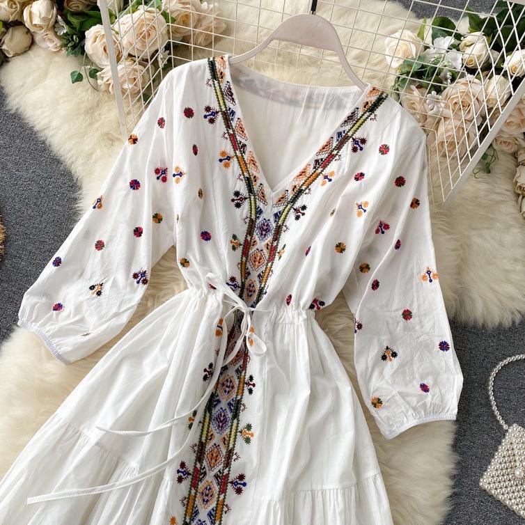Ready TUNIK CANTIK BORIA TUNIK/MIDI DRESS WANITA/DRESS PENDEK BORDIR/DRESS SELUTUT FASHION KOREA 90P
