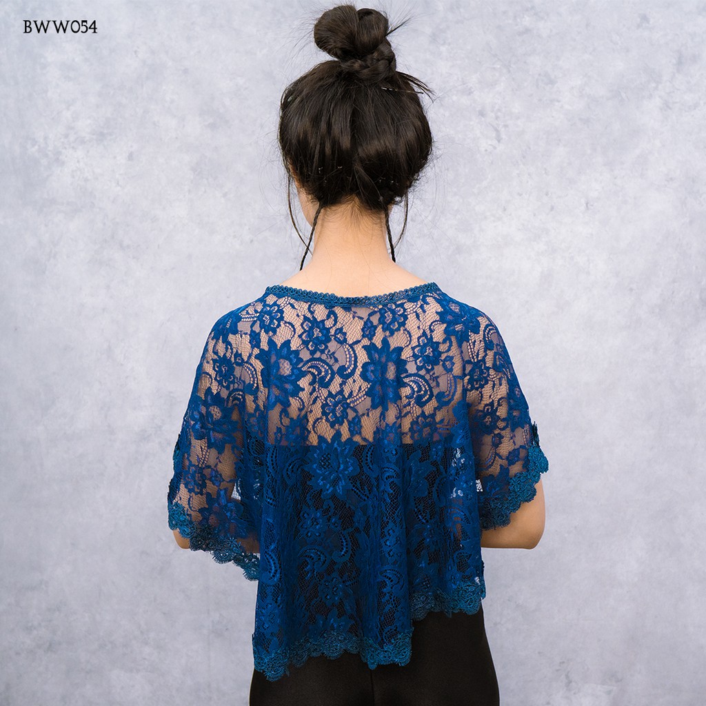 [SIAP KIRIM] AKSESORIS PESTA PERNIKAHAN BOLERO BROKAT NAVY WANITA BWW054