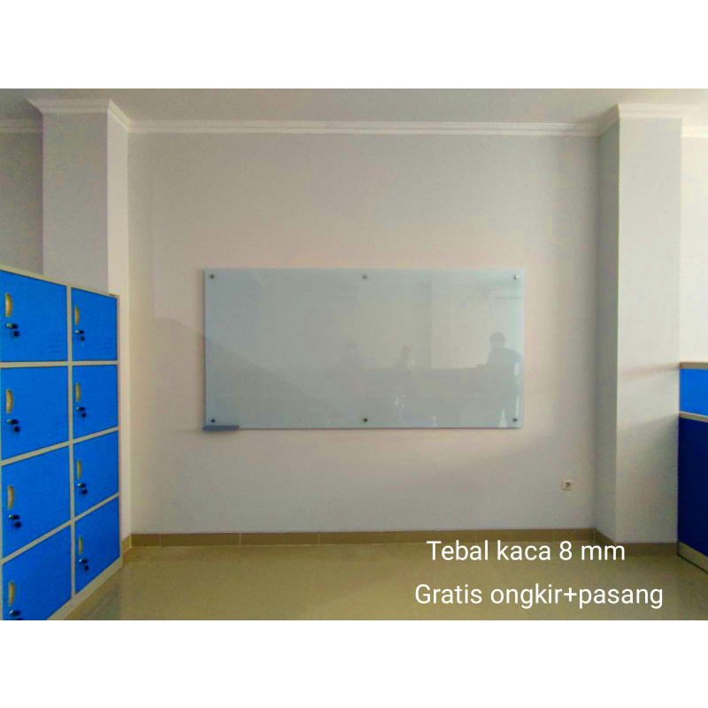 

papan tulis kaca 8 mm lengkap