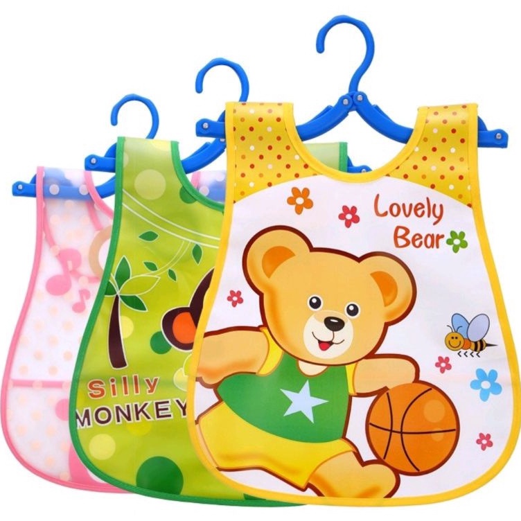 SLABBER EVA BIB KANTUNG CELEMEK MAKAN BAYI BABY BIB SLABER PLASTIK WATERPROOF ALAS TATAK MAKAN BAYI TATAK ILER PLASTIK APRON ILER TATAK MAKAN TAHAN AIR BABY BIB SLABER