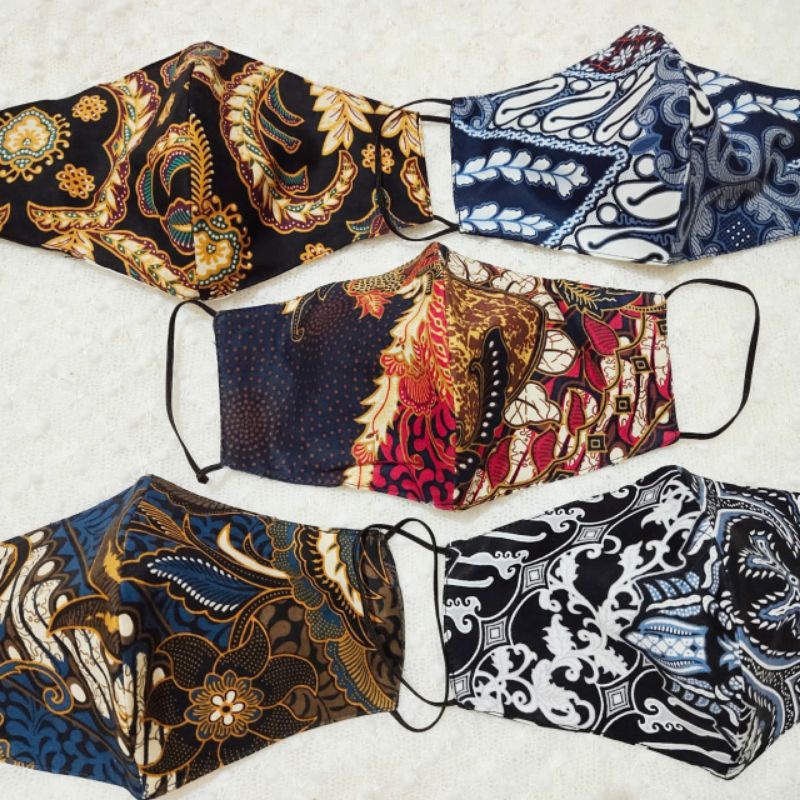 masker batik 2lapis masker kain motif batik 2 lapis souvenir sovenir cantol dan hijab