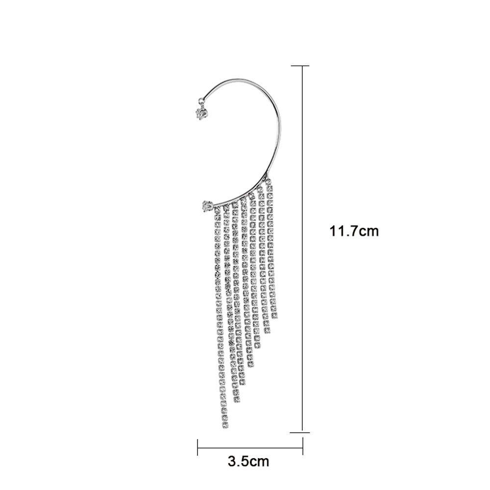 Needway  Anting 1pc Liontin Aksesoris Fashion Gantung Kristal Berlian Imitasi Tanpa Tindik Klip Telinga