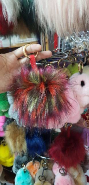 Faux furball 15cm bag charm