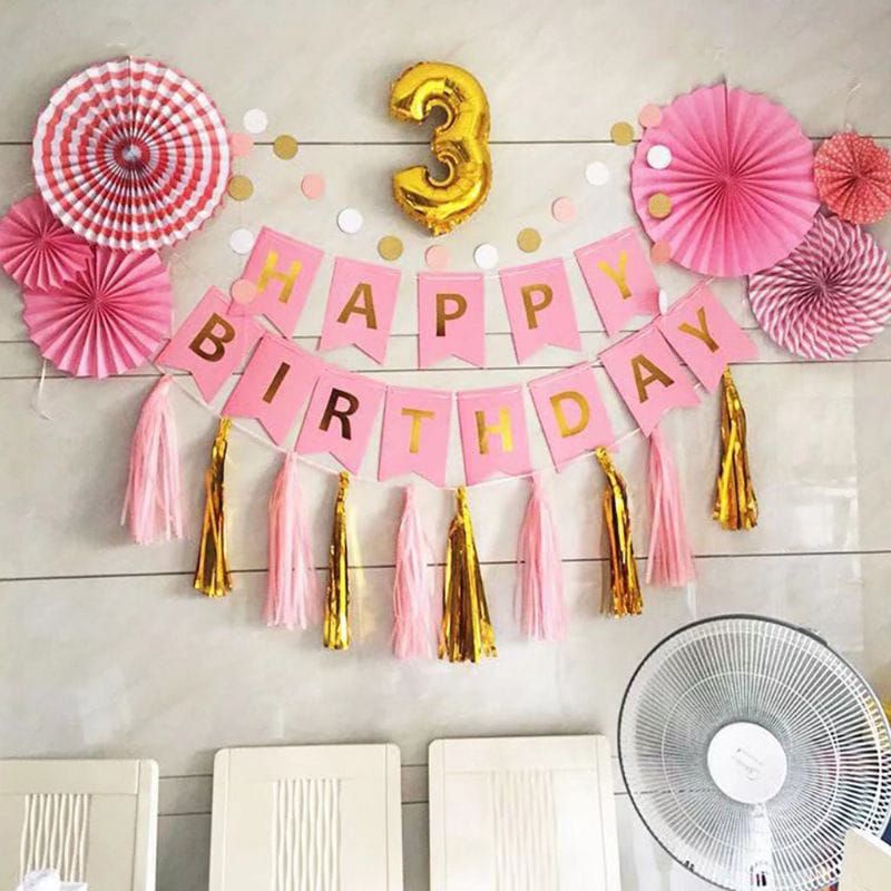 perlengkapan pesta ulang tahun tulisan dinding happy birthday
