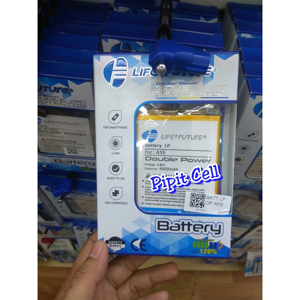 Baterai Dobel Power Oppo A5S Batre Batrei Battery Double Power Lifefuture