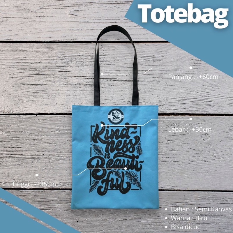 Viebeeshop | Totebag kekinian semi kanvas terlaris | +-30X35