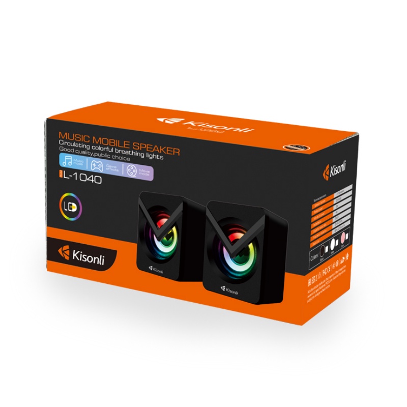 XOBOX - Speaker Gaming 2.0 Komputer/Laptop Multimedia Lampu LED RGB &amp; Volume Control L-1040