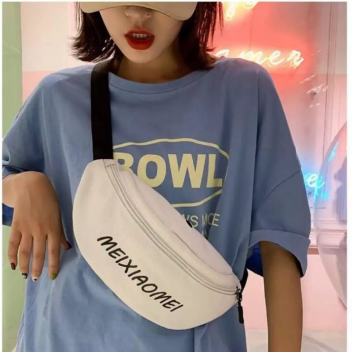 Should Bag - Tas Pinggang Waistbag Wanita &amp; Pria Fashion Meixiomei Korean Style Tas Carakter Tulisan