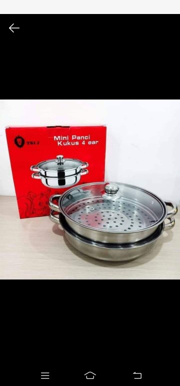 Panci Kukus Panci Steamer          Gm Bear Panci Kukus Steamer Stainless 2 Tingkat