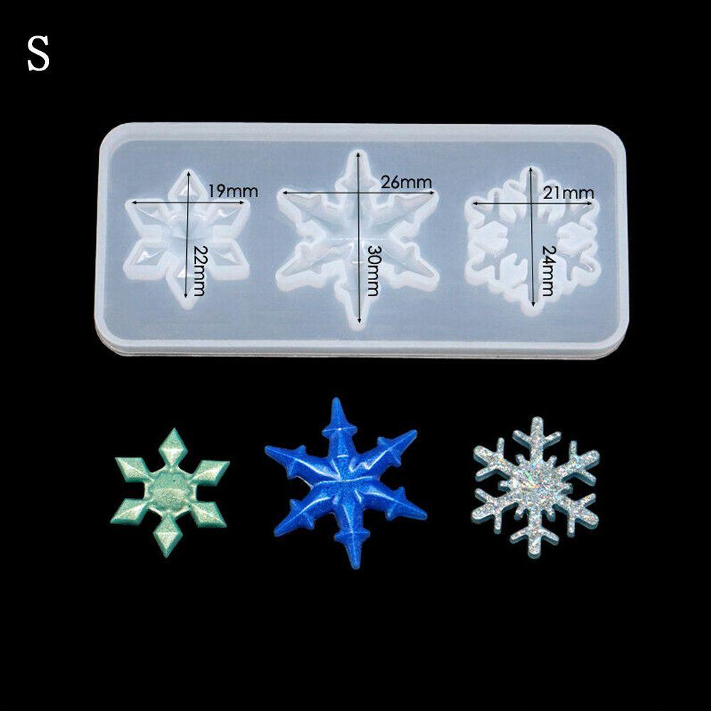 Solighter Cetakan Pengecoran Resin 3D Dropping Glue Snowflake Keychain Mold