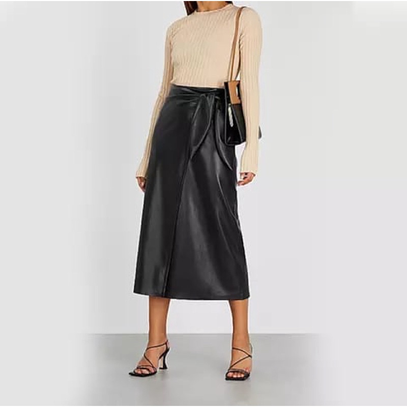 Skirt pareo leather / rok lilit kulit wanita by riseleather.id