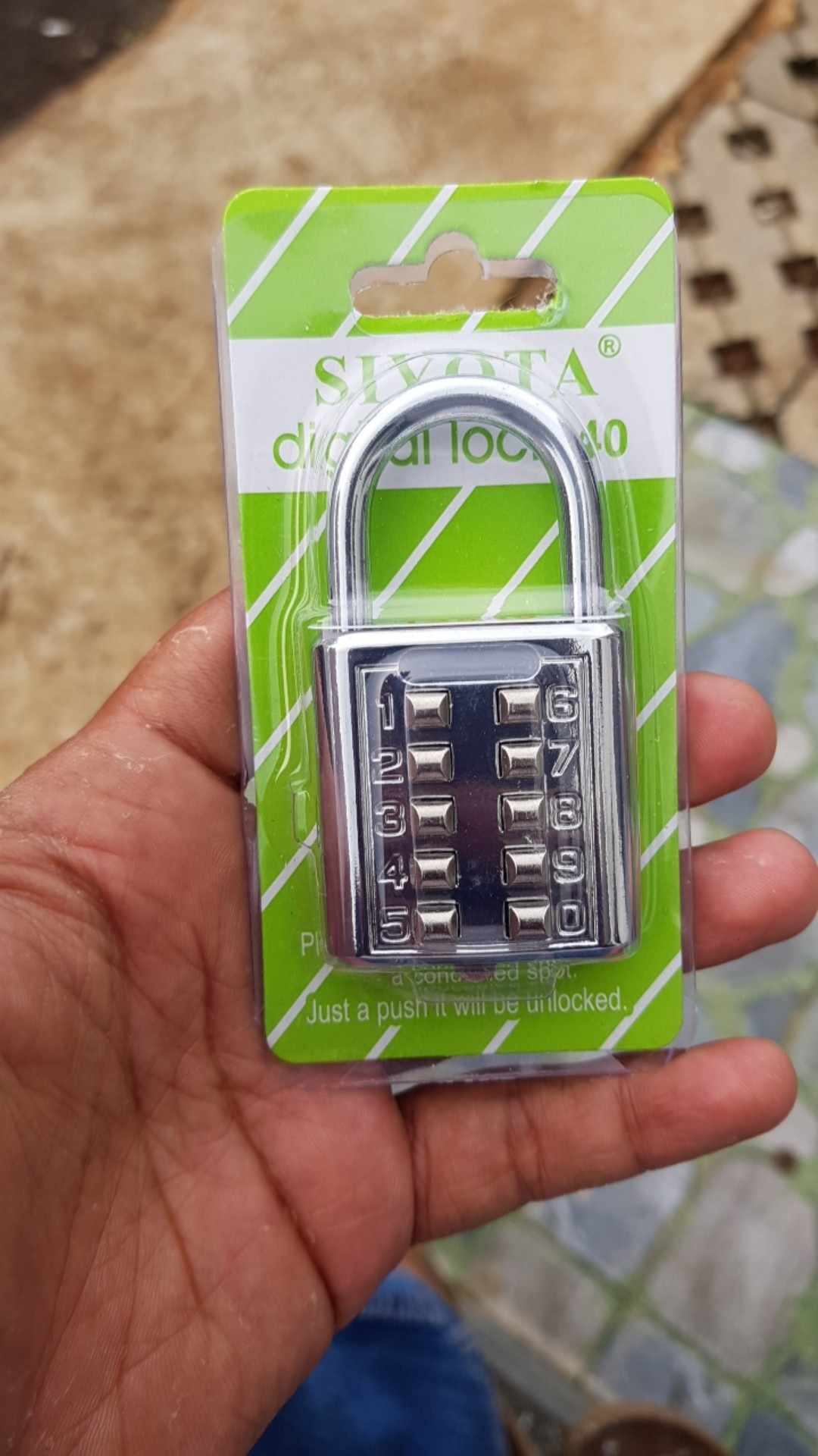 40mm Anti Maling Gembok Besi Silver Pin Digital Nomor Anti Maling 40mm 10 Digit Serbaguna Original