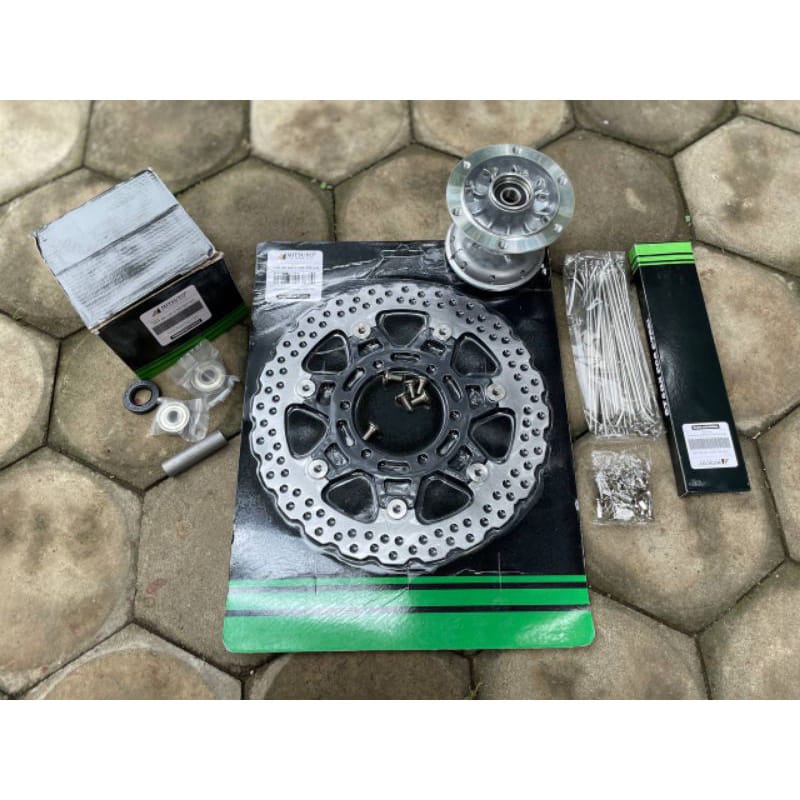 TROMOL DEPAN SET KLX D TRAKER FULL SET PIRINGAN DISK CAKRAM PNP HONDA CB GL MEGAPRO TIGER IMPORT