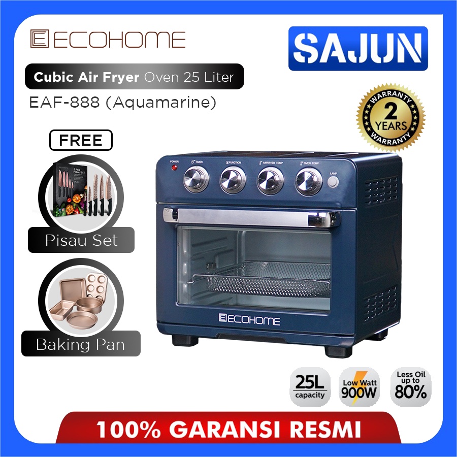 ECOHOME Qubic Air Fryer &amp; Electric Oven 25 Liter EAF-888 / EAF888