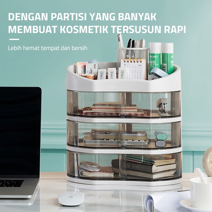 GM Bear Rak Kosmetik Kotak Makeup 1679 - Makeup Organizer Rotating Storage Box