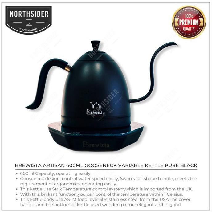 Jual Brewista Artisan Gooseneck Kettle 600ml Pure Black Shopee Indonesia 6415