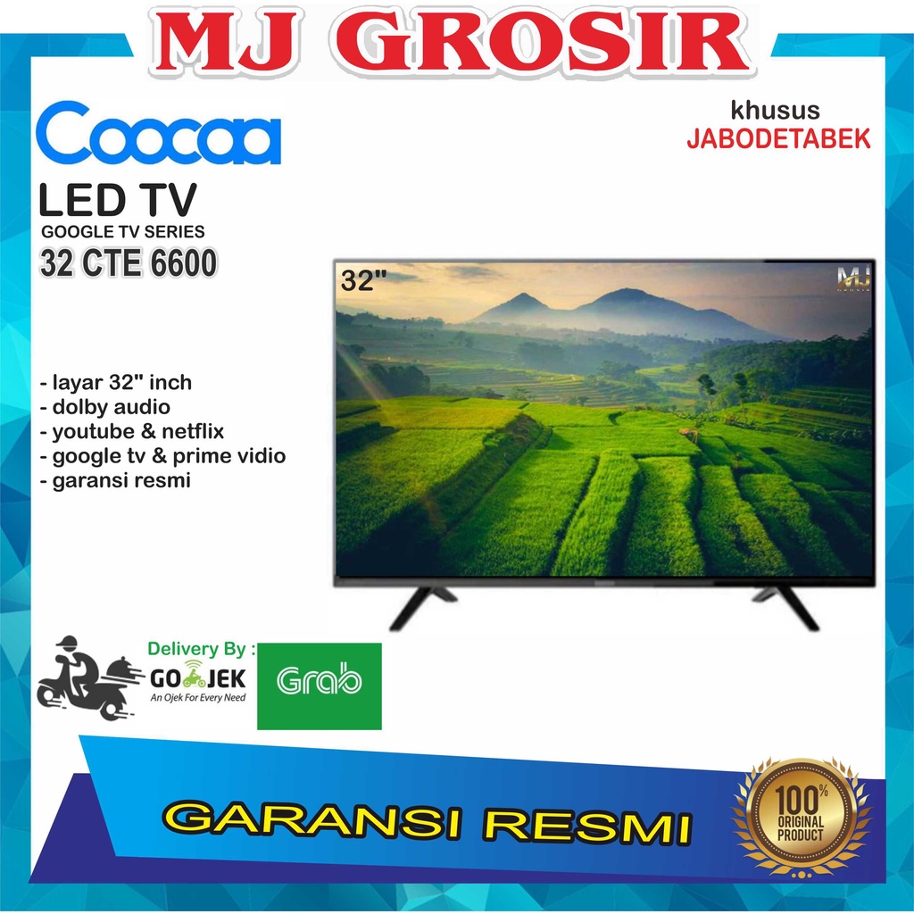 LED TV COOCAA 32&quot; 32CTE6600 32 INCH HDMI ANDROID GOOGLE TV YOUTUBE NETFLIX