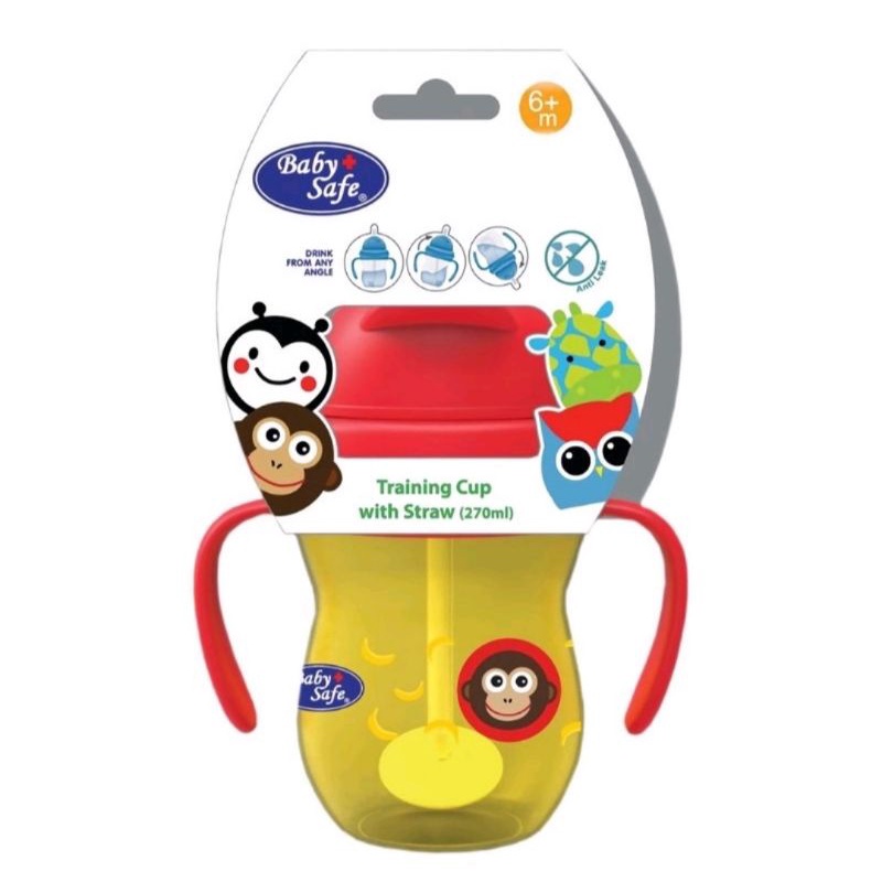 Baby Safe Training Cup With Straw 270ml SK019//Botol Minum Anak Sedotan